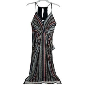 BCBGeneration Womens Long Drape Dress Floral Pockets Multicolor size Small